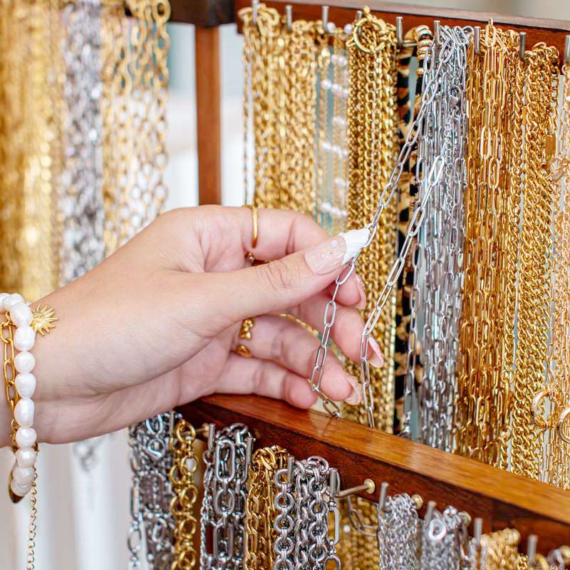 Selection of a huge variety of chains at Charm Bar Prague