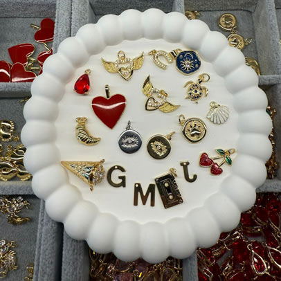 Souvenir charm selection for bracelets and necklaces available at Charm Bar Prague