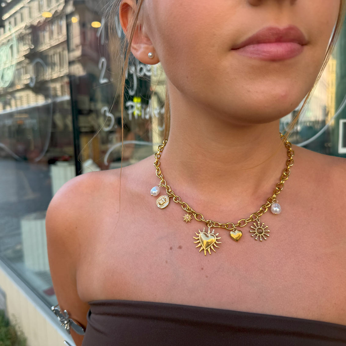 Unique charm necklace with multiple charms from Charm Bar Prague