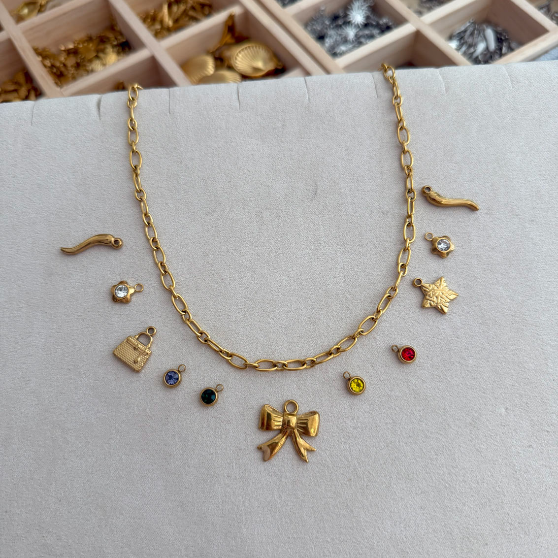 Charm necklace creation at Charm Bar Prague