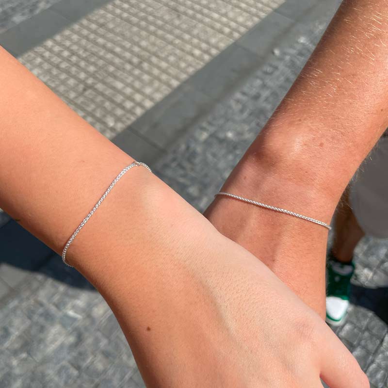 close-up of permanent bracelets from Charm Bar Prague